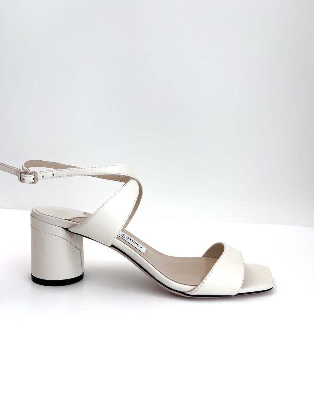 Jimmy Choo Jago Latte Leather Sandals Heels Size 38 EU  NWT